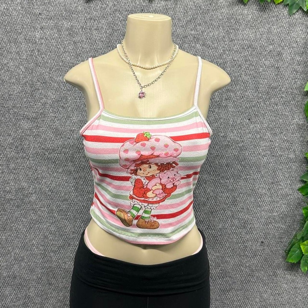 Strawberry Shortcake Striped Graphic Cami Tank Top